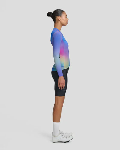 Women's - Blurred Out Pro Hex LS Jersey 2.0 - Blue Mix