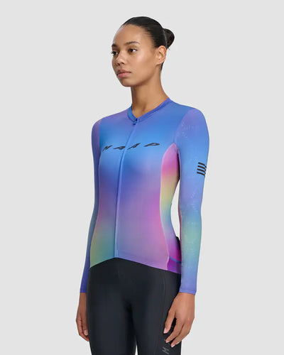 Women's - Blurred Out Pro Hex LS Jersey 2.0 - Blue Mix